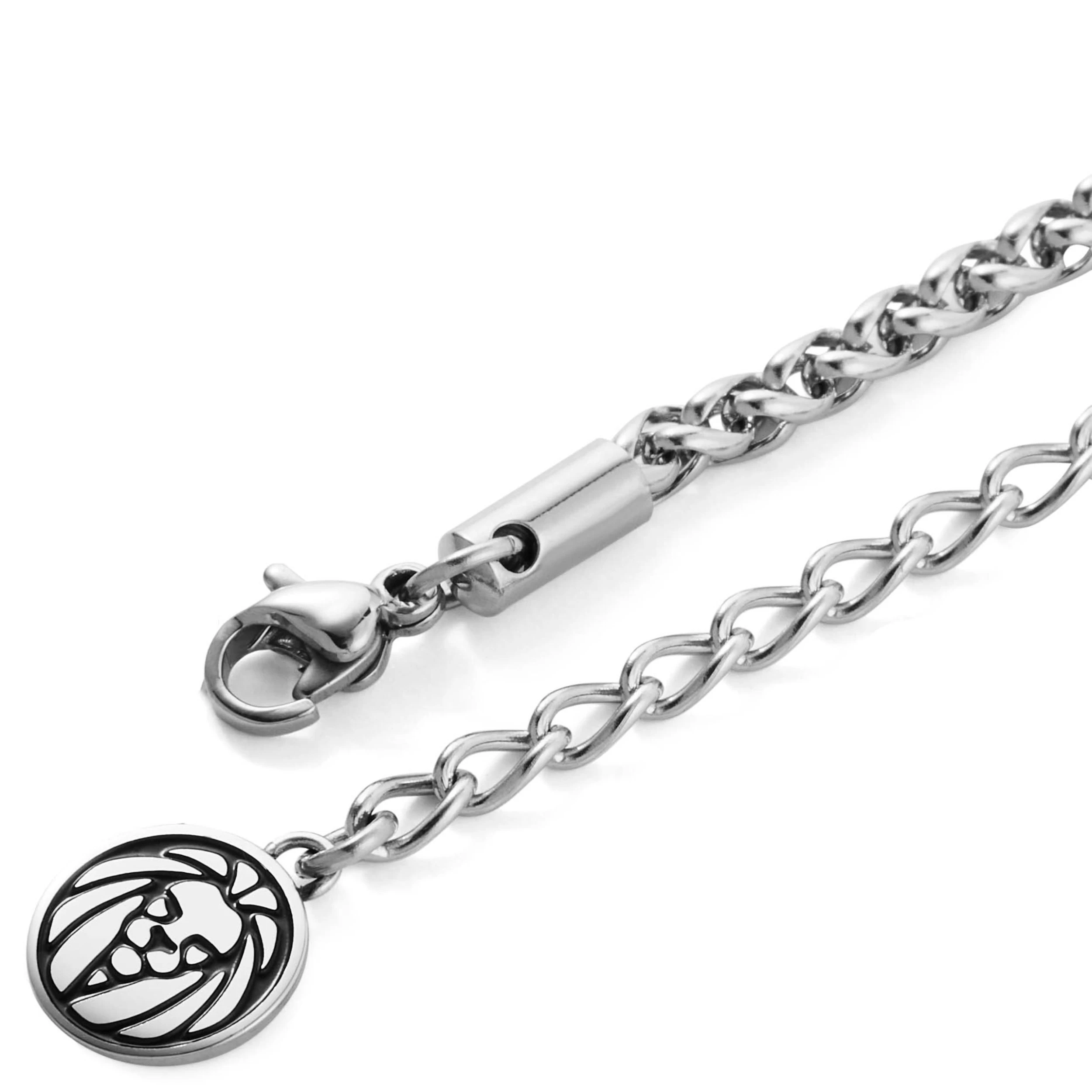 Silver-Tone Stainless Steel Anchor With Silver- & Gold-Tone Compass Wheat Chain Necklace - Image 4
