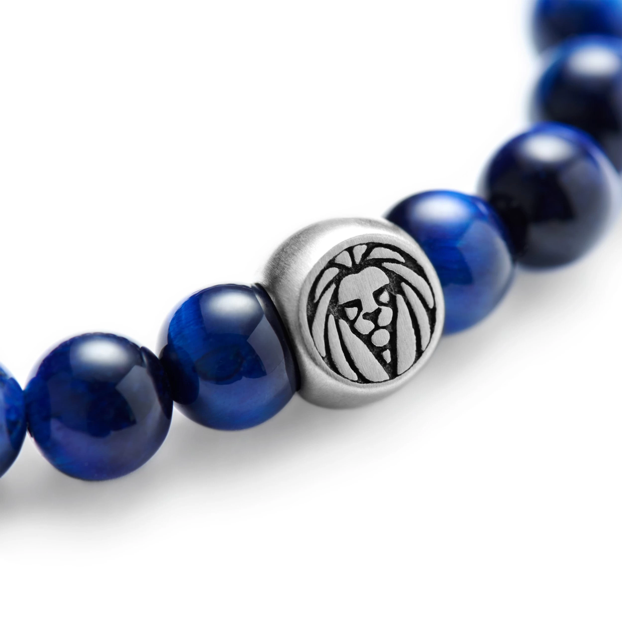 Dark Blue Tiger’s Eye Beaded Bracelet - Image 3