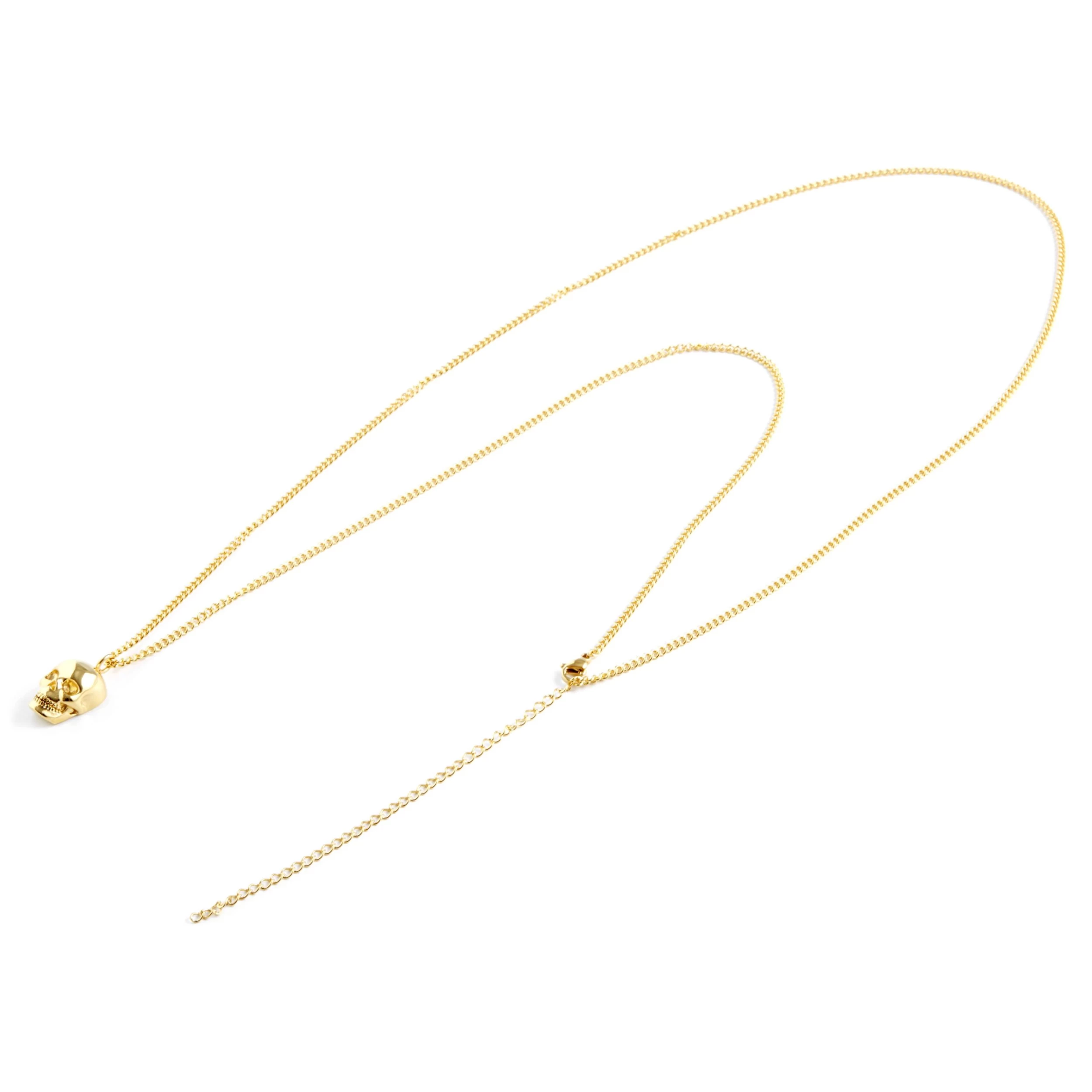 Iconic | Gold-Tone Skull Curb Chain Necklace - Image 4