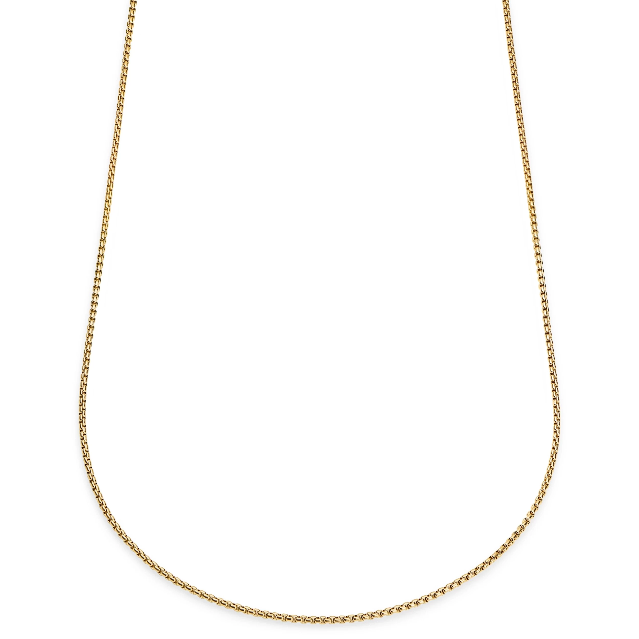 Essentials | 1/16" (2 Mm) Gold-Tone Curved Box Chain Necklace