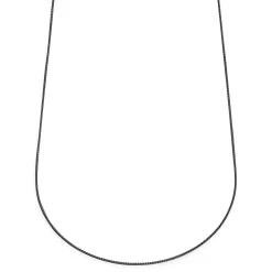 Essentials | 1/32" (1 Mm) Gunmetal Black Curved Box Chain Necklace