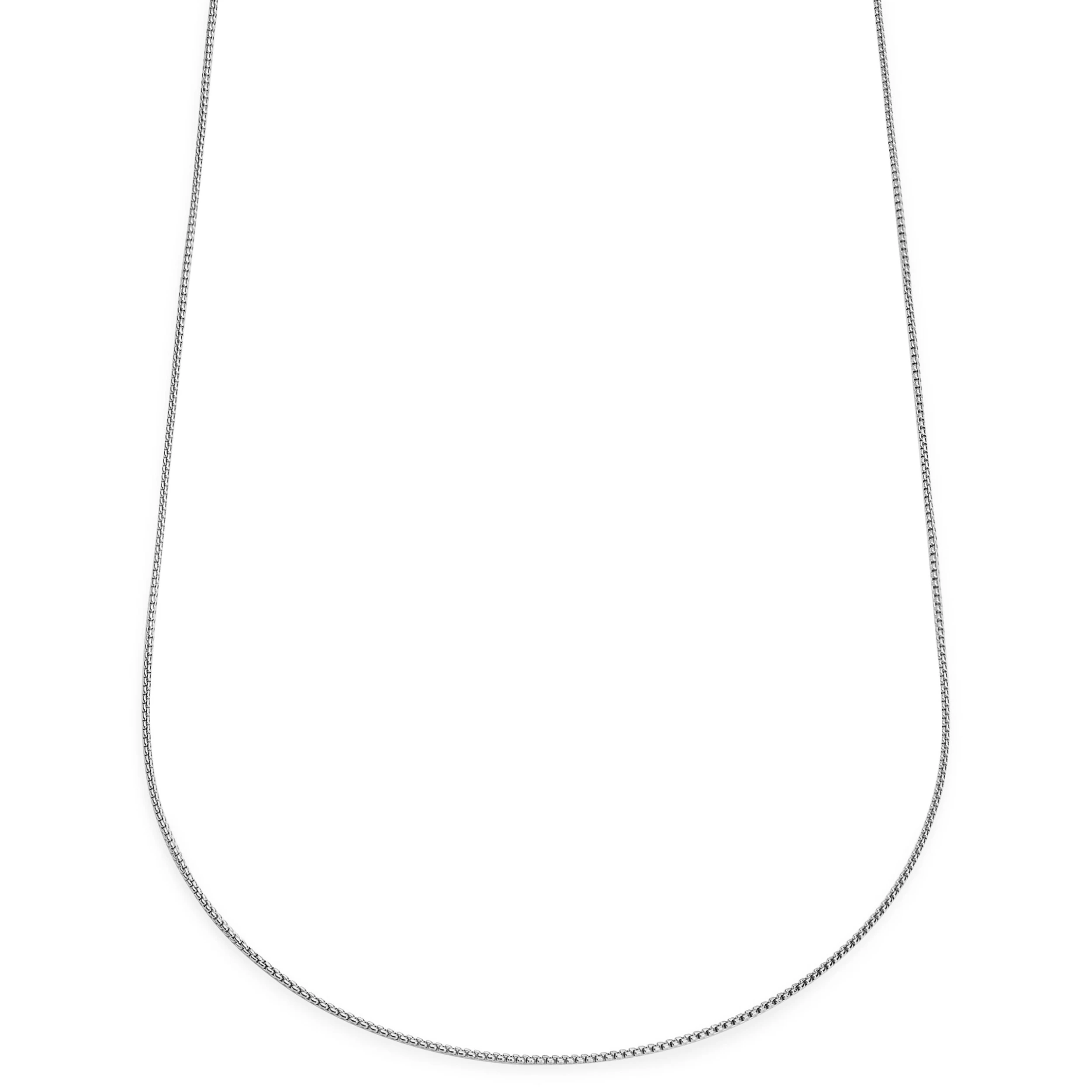 Essentials | 1/32" (1 Mm) Silver-Tone Curved Box Chain Necklace