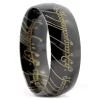 Sentio | Black Stainless Steel & Gold-Tone Elven Script Ring
