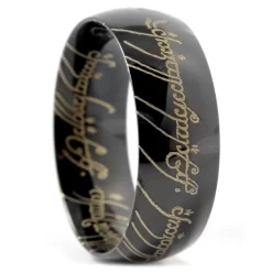 Sentio | Black Stainless Steel & Gold-Tone Elven Script Ring