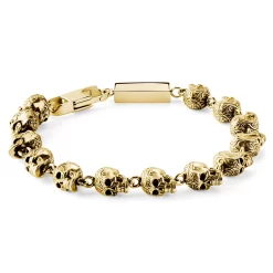 Rico | Gold-Tone Stainless Steel Skull Bracelet