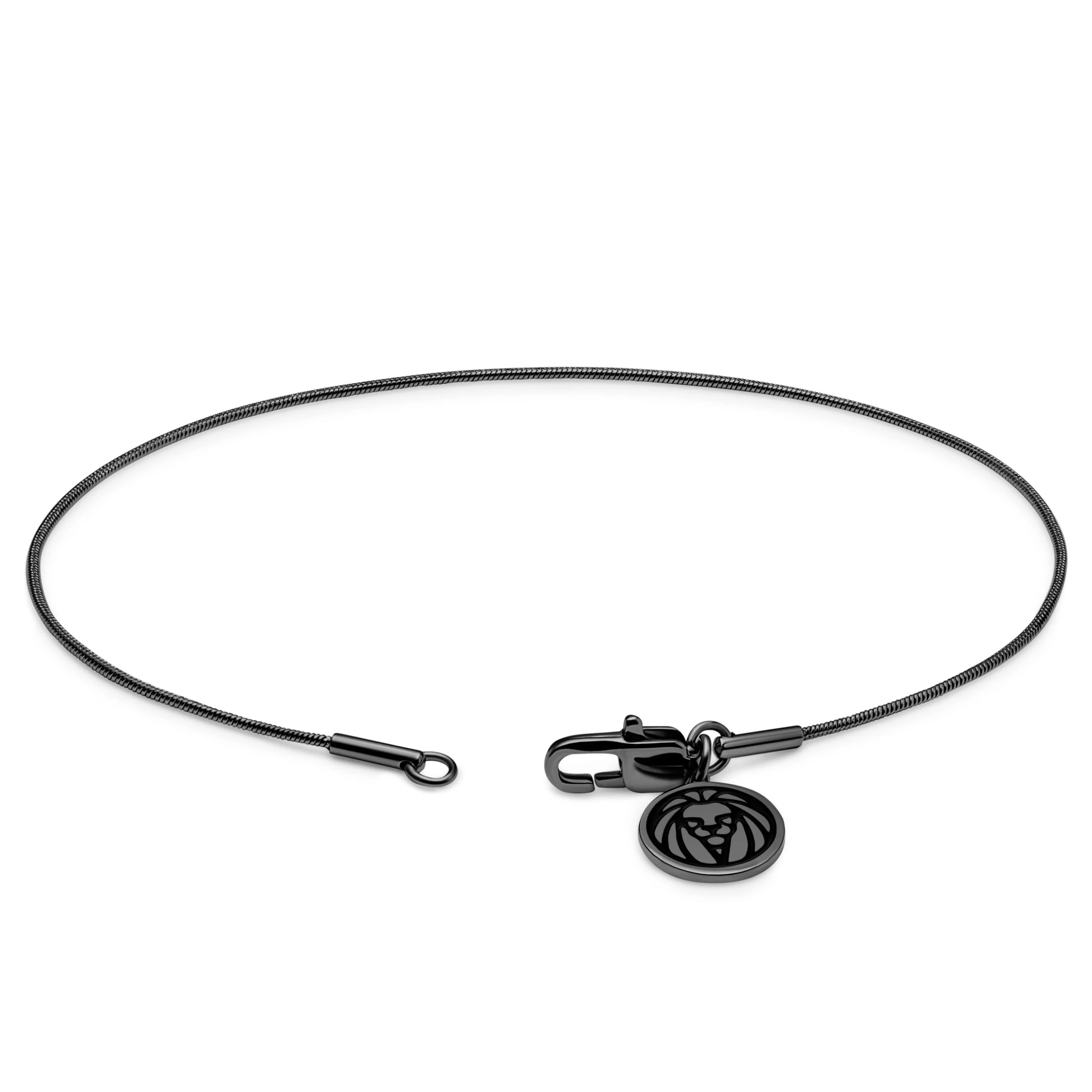 Essentials | 1/32" (1 Mm) Gunmetal Black Snake Chain Bracelet - Image 3