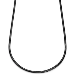 Essentials | 1/5" (4 Mm) Gunmetal Black Snake Chain Necklace