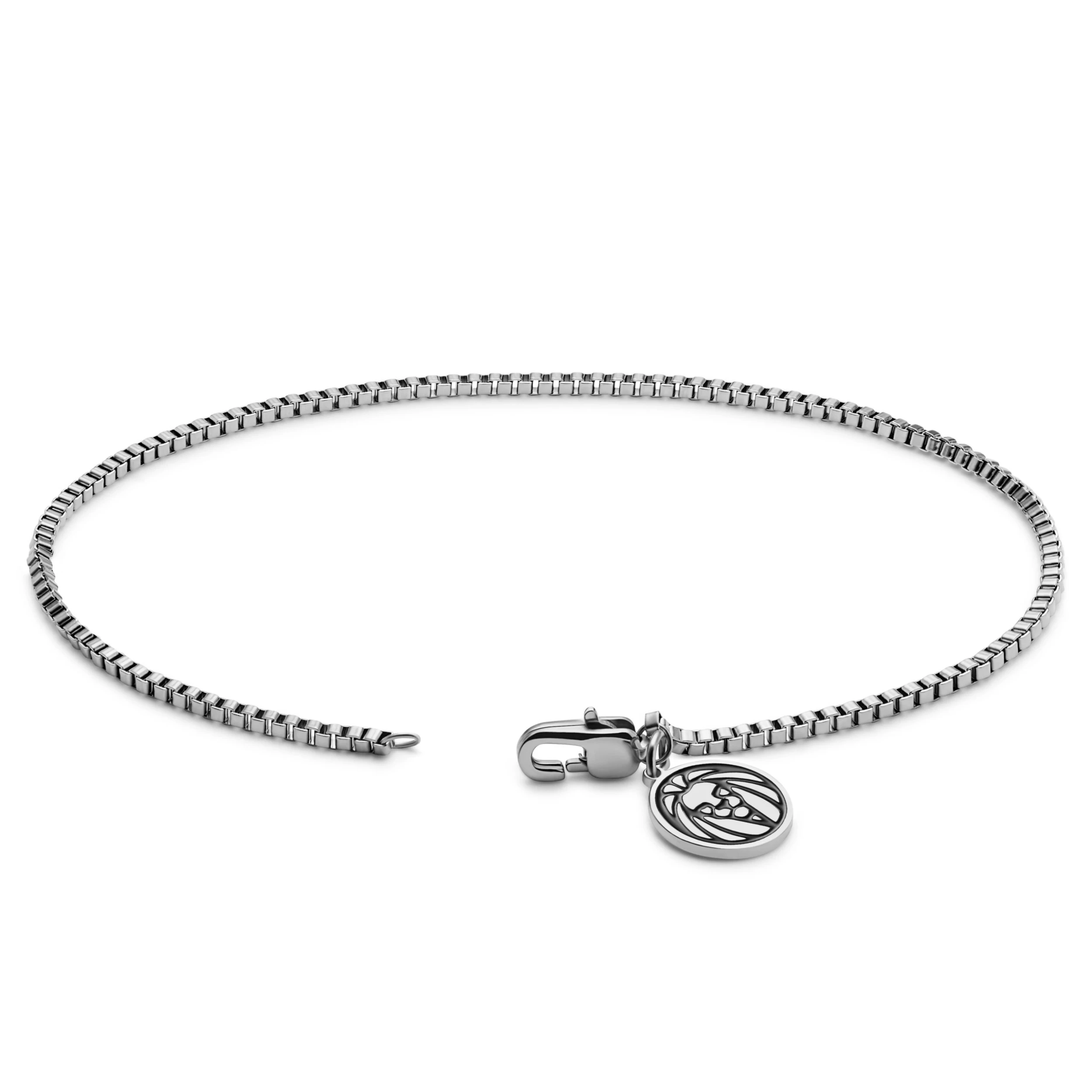 Essentials | 1/32" (1 Mm) Silver-Tone Square Box Chain Bracelet - Image 3