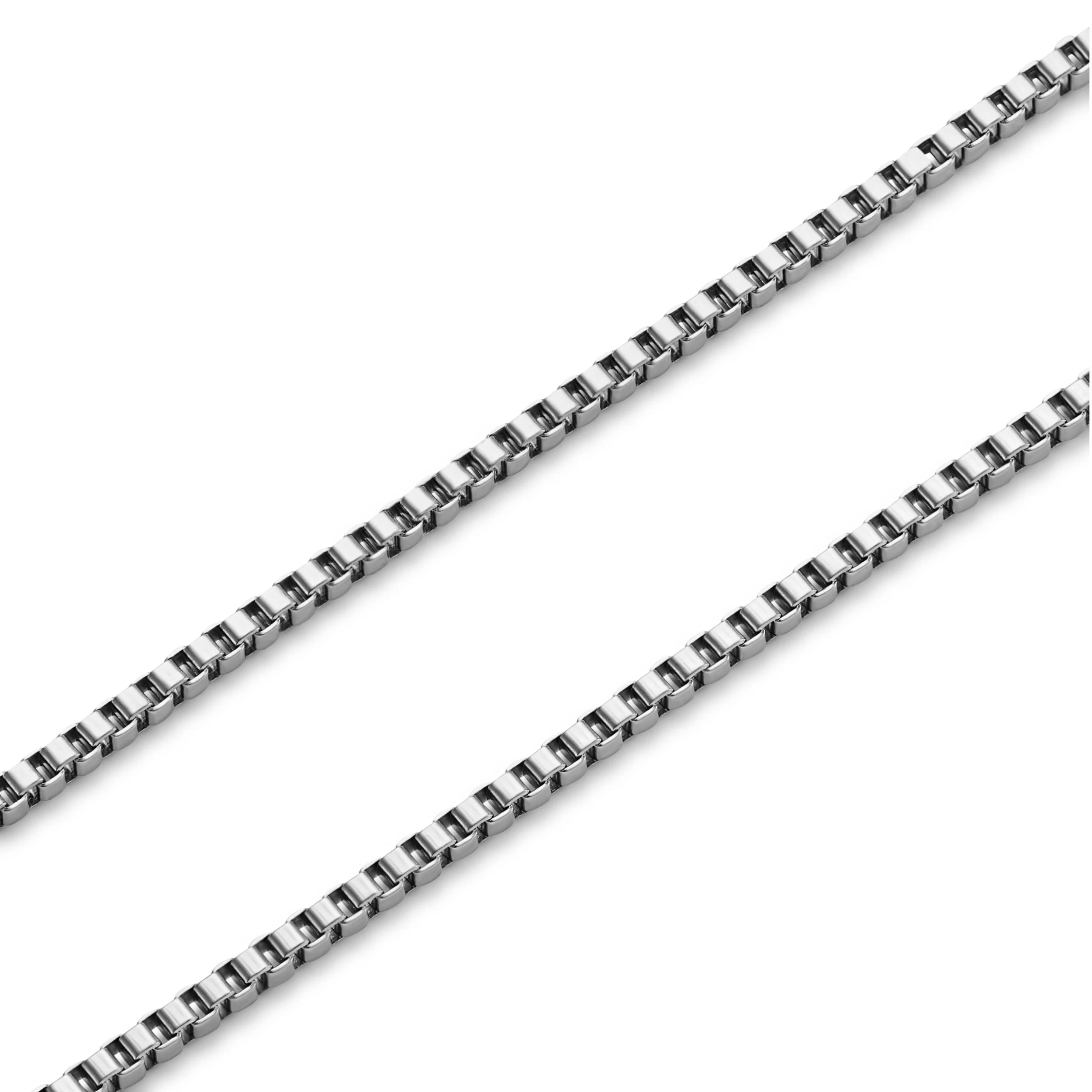 Essentials | 1/32" (1 Mm) Silver-Tone Square Box Chain Necklace - Image 3