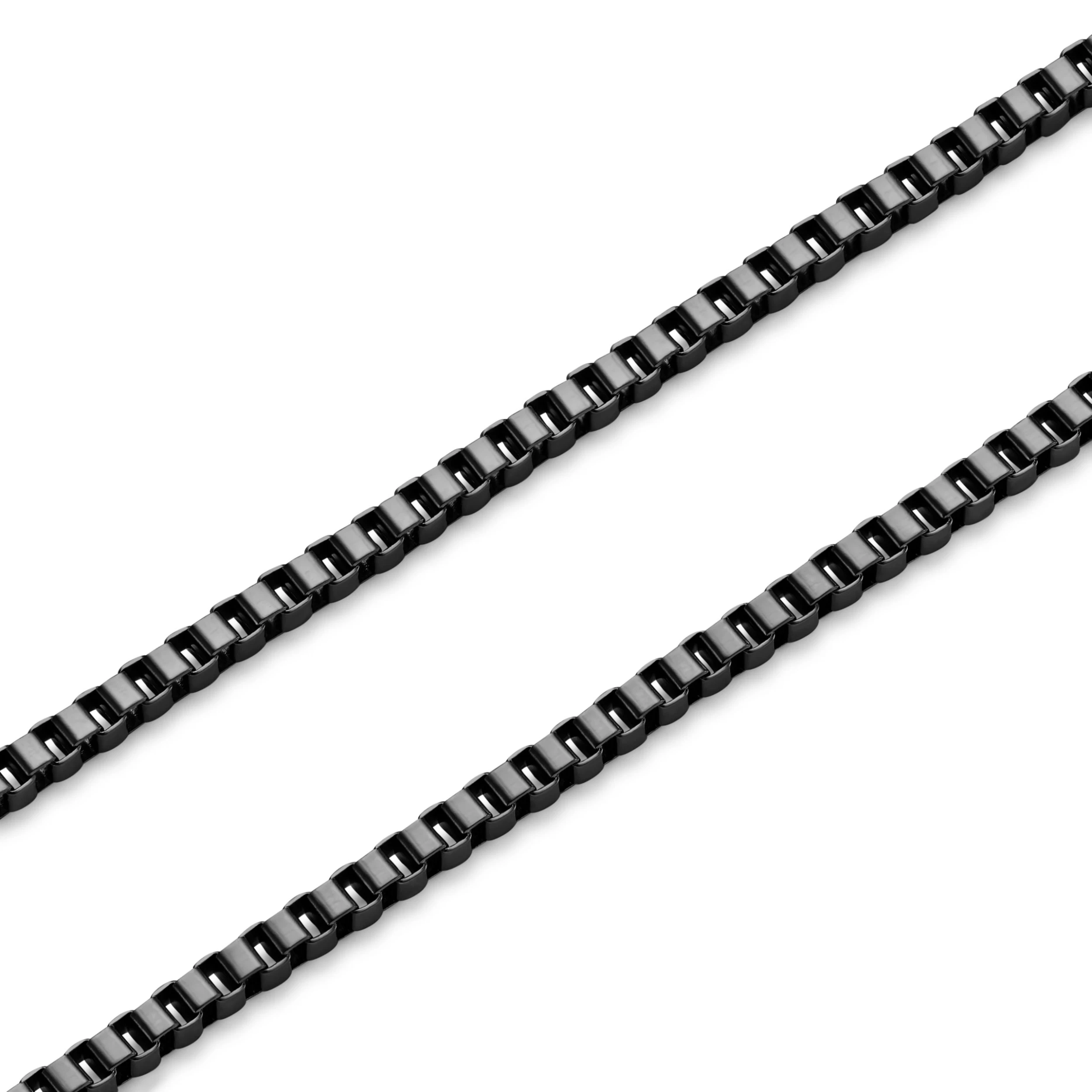 Essentials | 1/16" (2 Mm) Gunmetal Black Square Box Chain Bracelet - Image 4