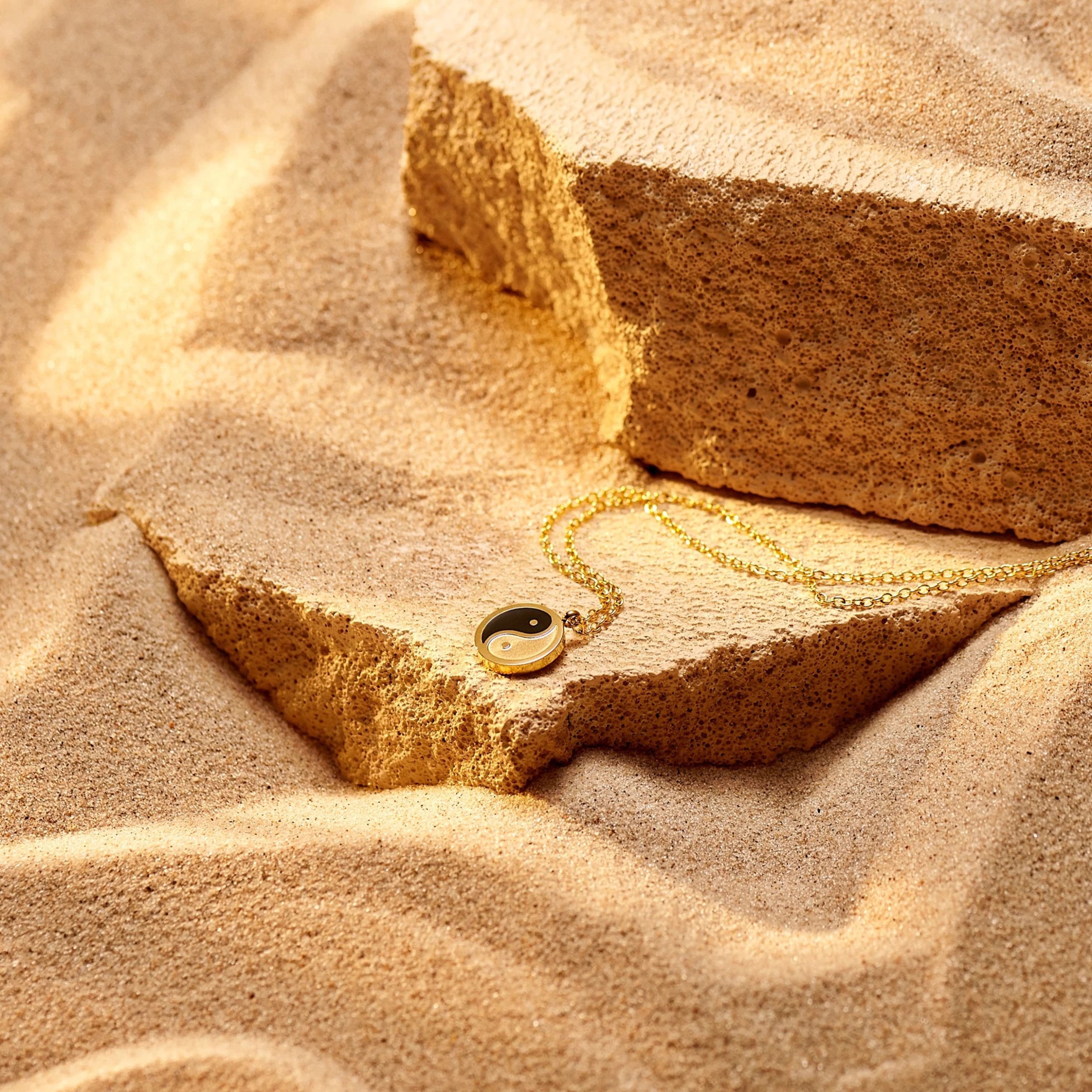 Unity | Gold-tone Yin And Yang Circle Necklace - Image 2