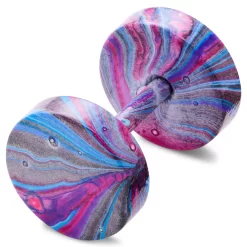 Satago | 1/3" (8 Mm) Blue & Pink Stainless Steel Faux Plug Stud Earring