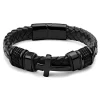 Braided Black Stainless Steel Cross Bracelet