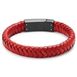Red Braided Leather Bracelet