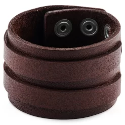 Gladius | Chunky Brown Full Grain Buffalo Leather Bracelet