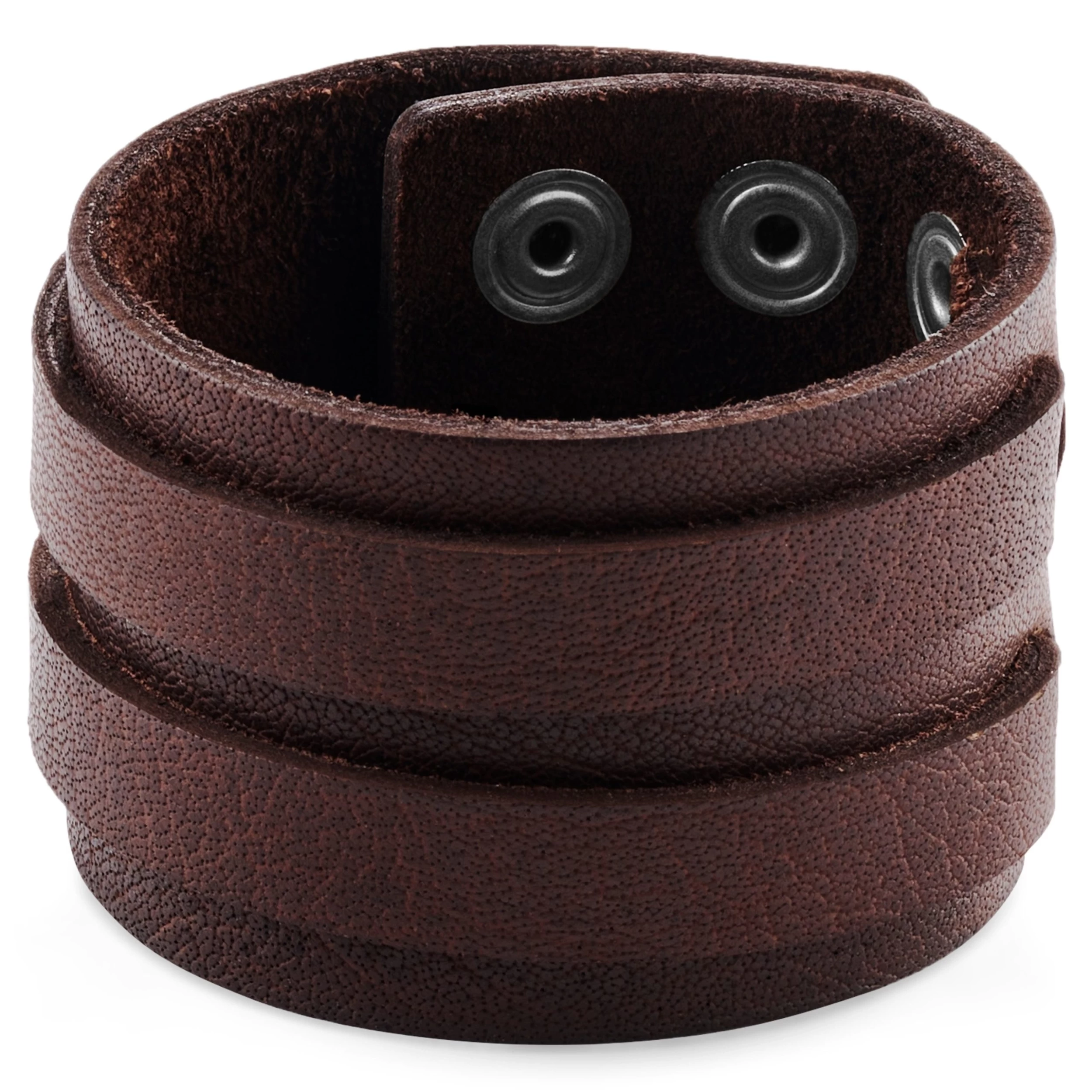 Gladius | Chunky Brown Full Grain Buffalo Leather Bracelet