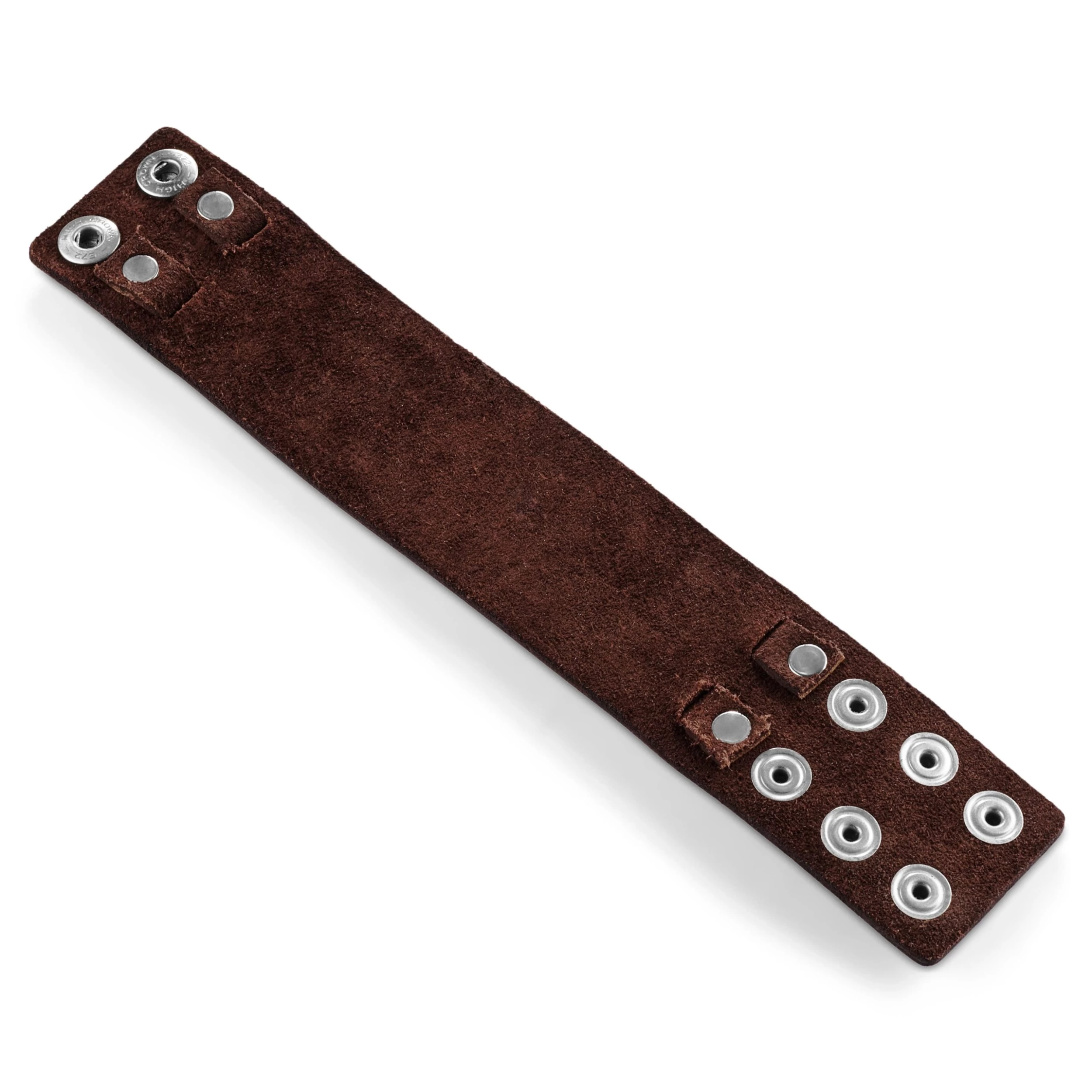 Gladius | Chunky Brown Full Grain Buffalo Leather Bracelet - Image 6