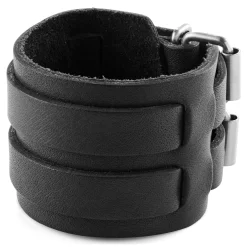 Gladius | Black Full Grain Buffalo Leather Buckle Bracelet