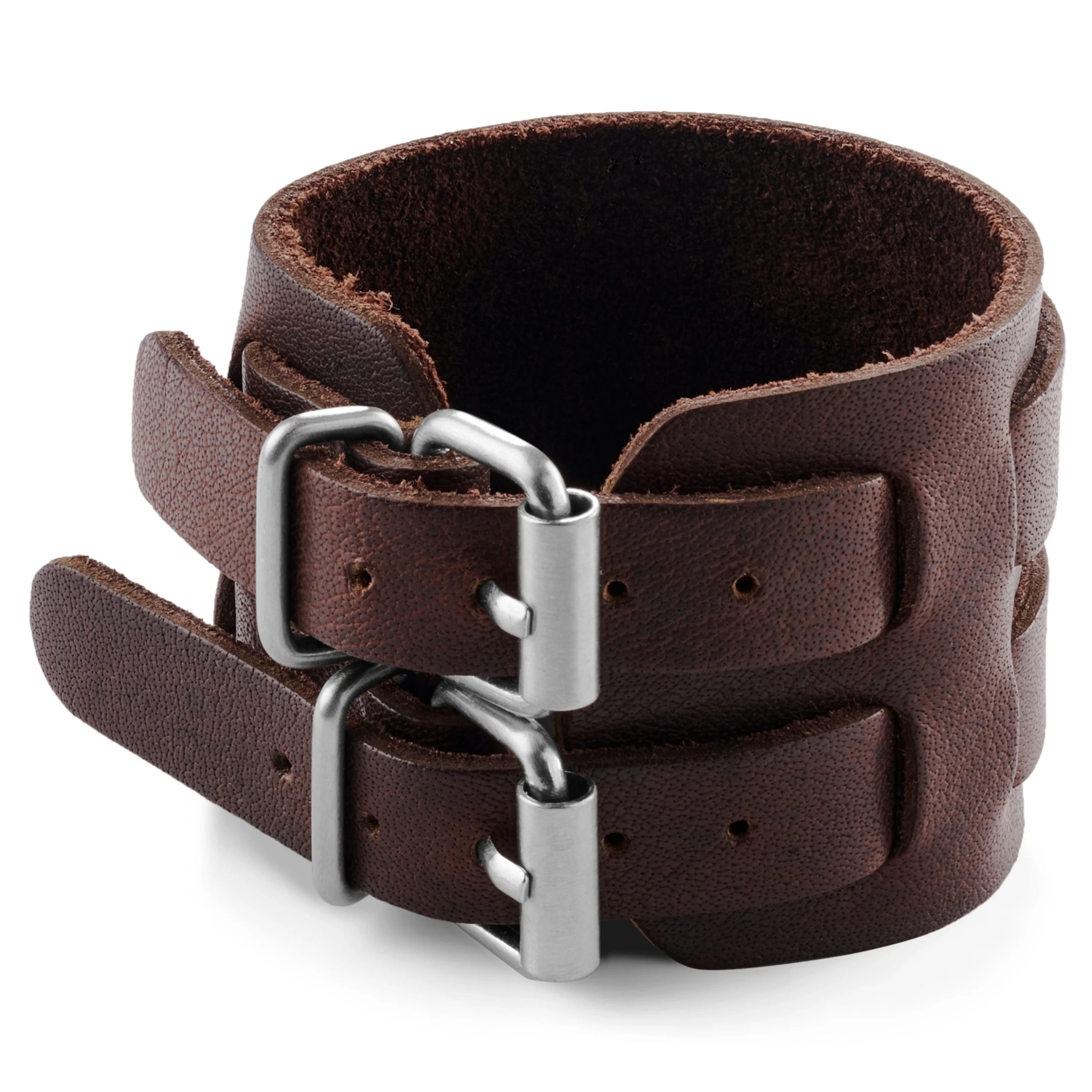 Gladius | Brown Full Grain Buffalo Leather Buckle Bracelet - Image 6