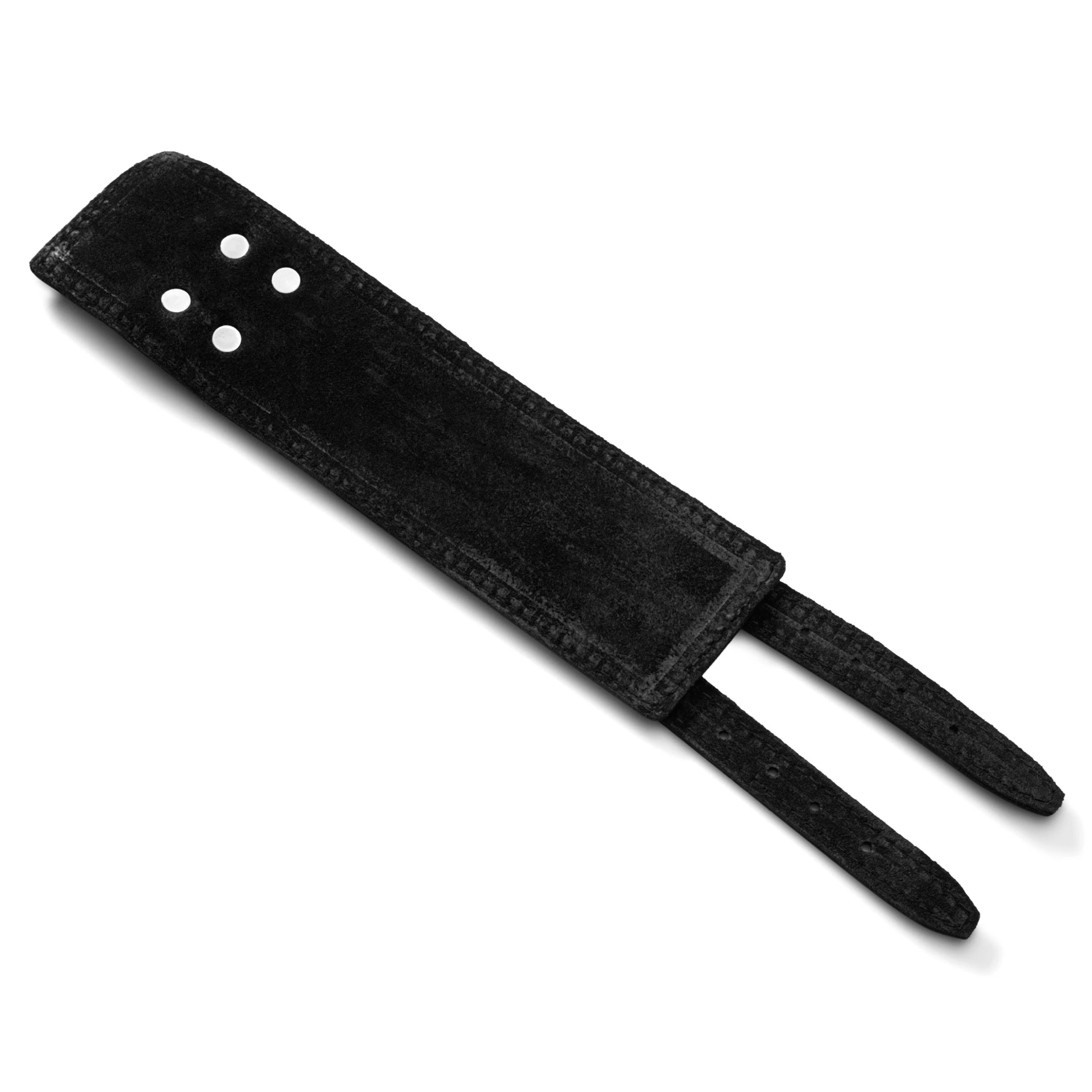 Gladius | Wide Black Full Grain Buffalo Leather Buckle Bracelet - Image 5