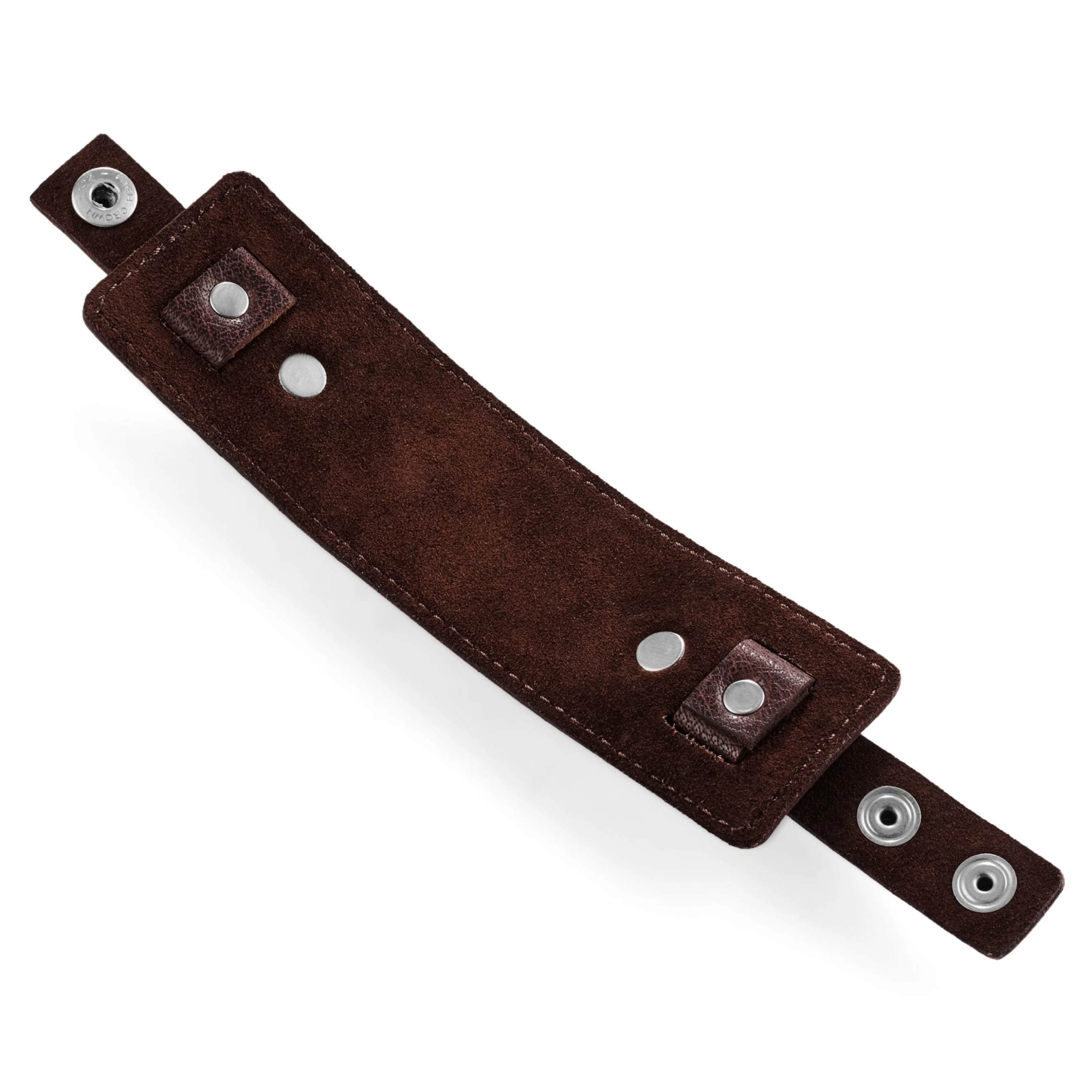 Gladius | Brown Full Grain Buffalo Leather Snap Bracelet - Image 5