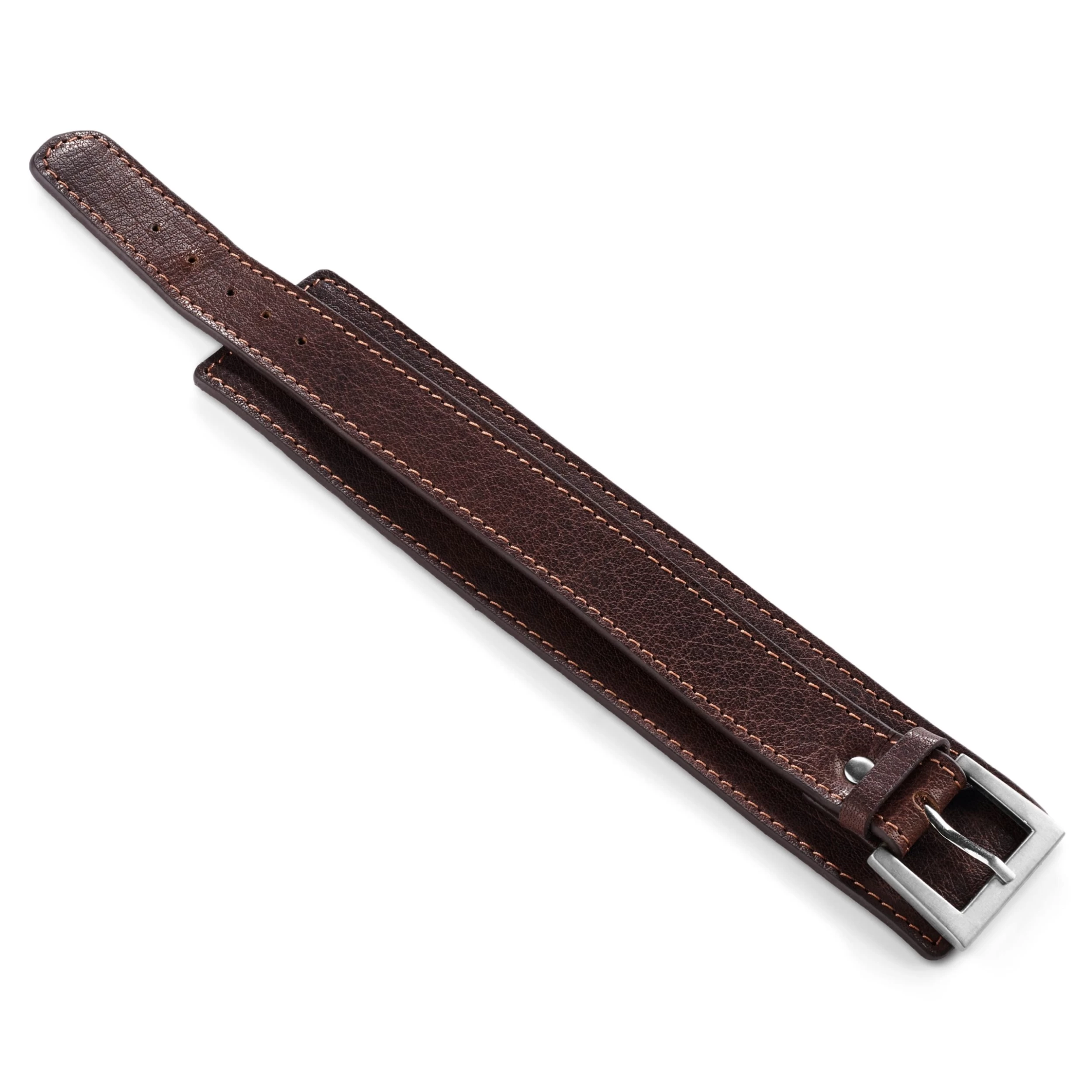 Gladius | Brown Full Grain Buffalo Leather Pin Bracelet - Image 5