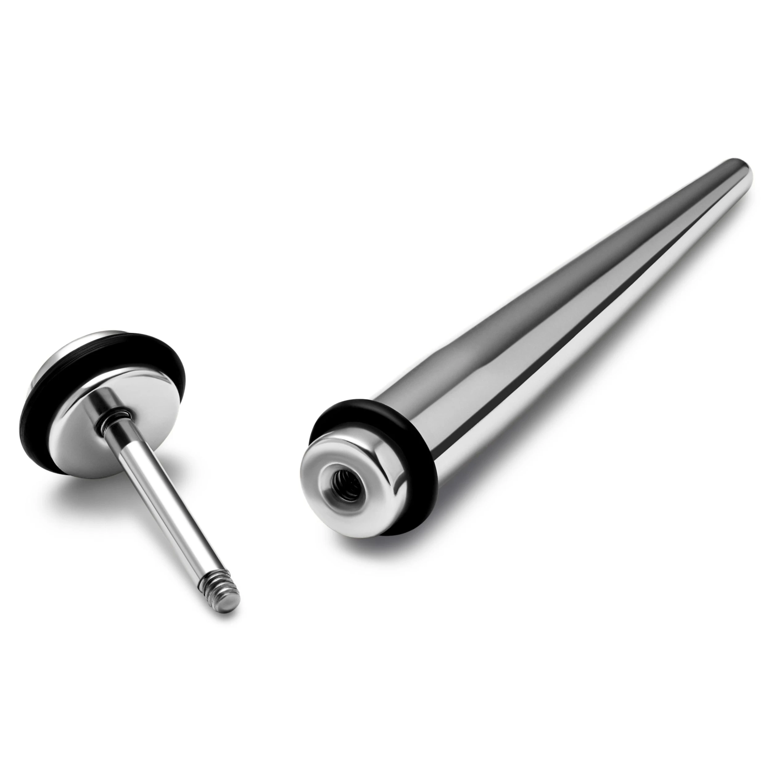 Satago | 1/4" (6 Mm) Stainless Steel Faux Taper Earring - Image 2