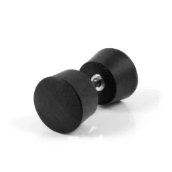 Satago | 1/3" (8 Mm) Dark Oak & Stainless Steel Double-flared Faux Plug Stud Earring