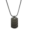 Icarus | Gunmetal Black Stainless Steel Armour Plating Dog Tag Necklace