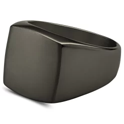 Gravel | Gunmetal Black Stainless Steel Signet Ring