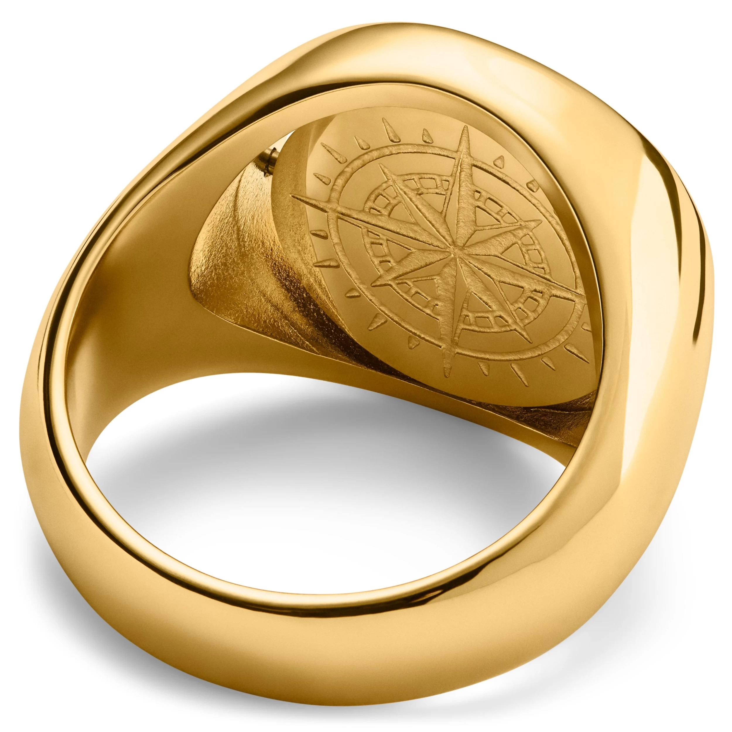 Makt | Rotating Gold-Tone Tiger's Eye Signet Ring - Image 4