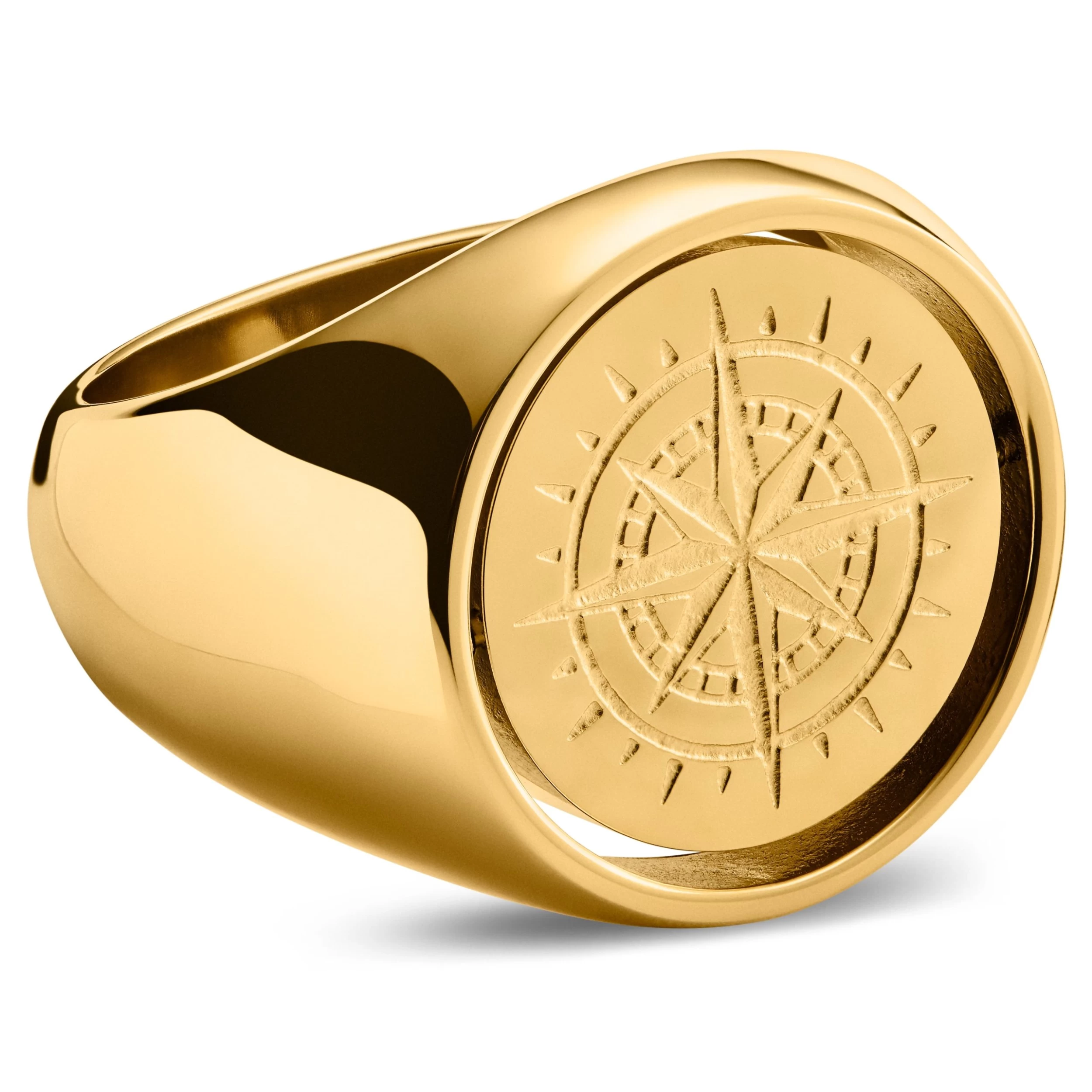 Makt | Rotating Gold-Tone Tiger's Eye Signet Ring - Image 3