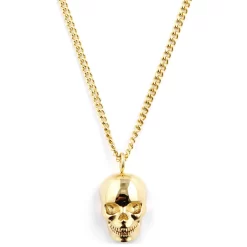 Iconic | Gold-Tone Skull Curb Chain Necklace