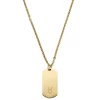 Zodiac | Gold-Tone Taurus Star Sign Dog Tag Cable Chain Necklace