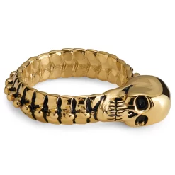 Aspero | Gold-tone Stainless Steel Skull And Spine Ring