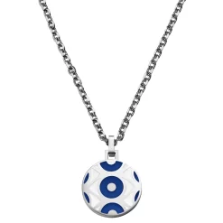 Evil Eye | Silver-tone Dark Blue Necklace