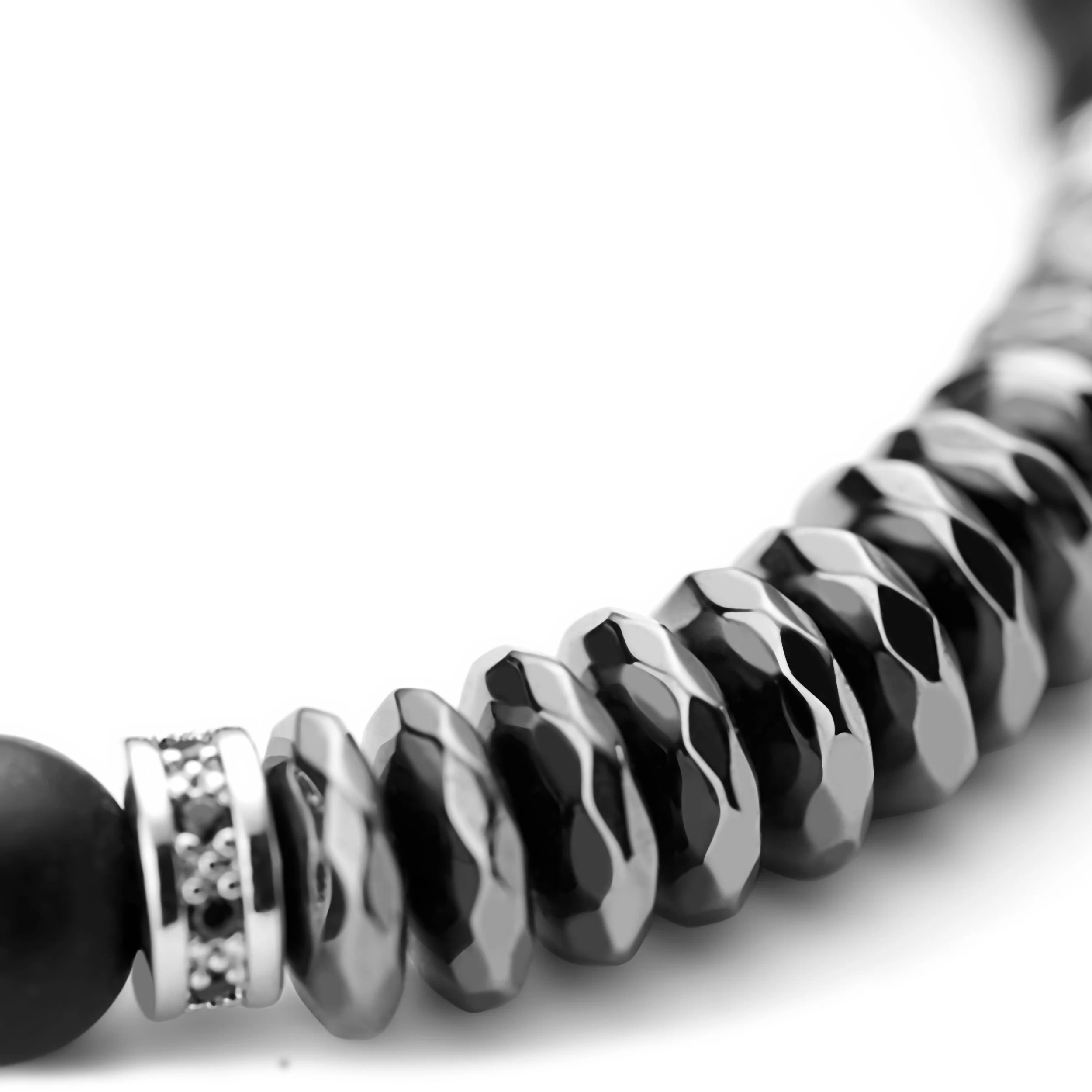 Black Onyx, Hematite & Zirconia Bracelet Set - Image 4
