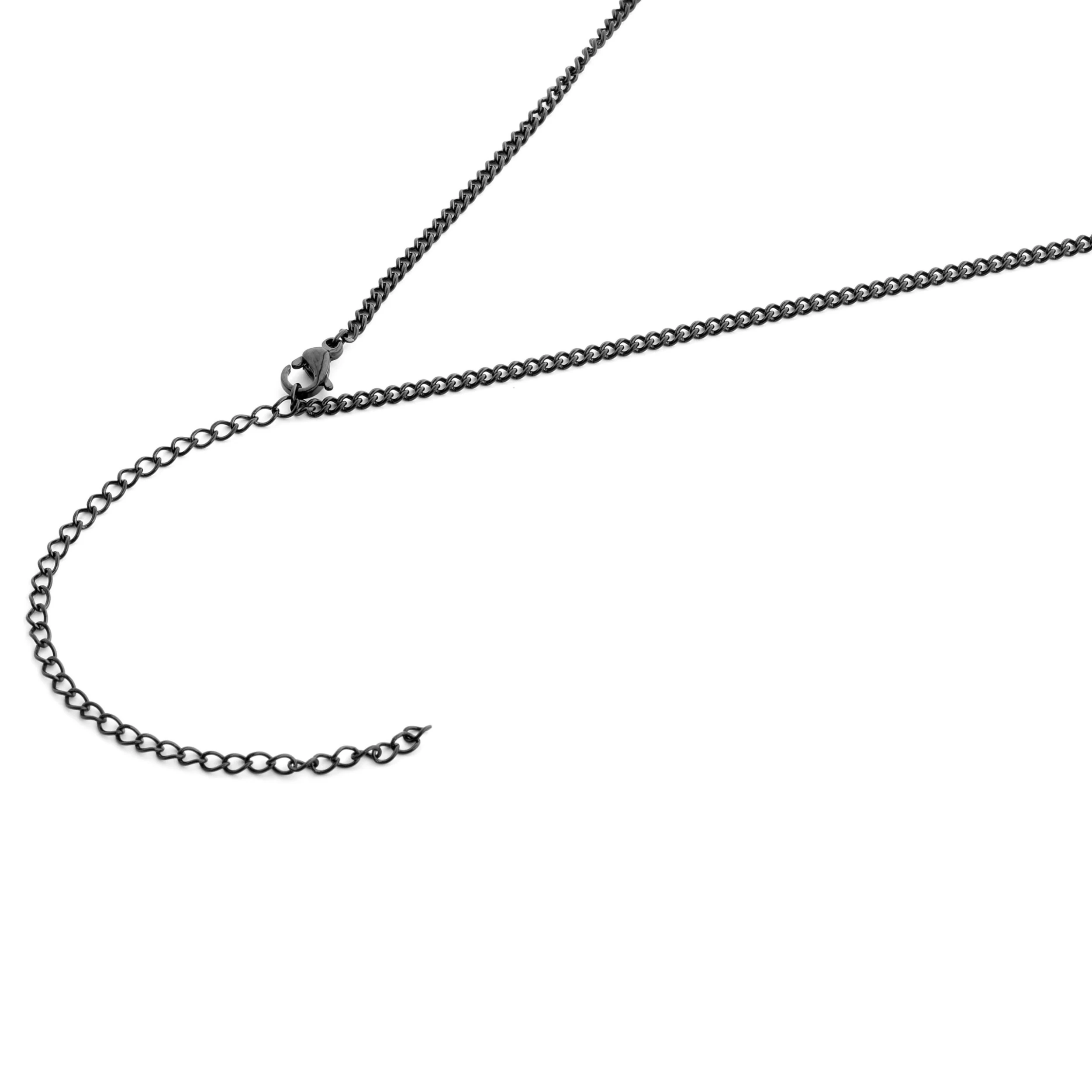 Iconic | Black Stainless Steel Triangle Curb Chain Necklace - Image 5