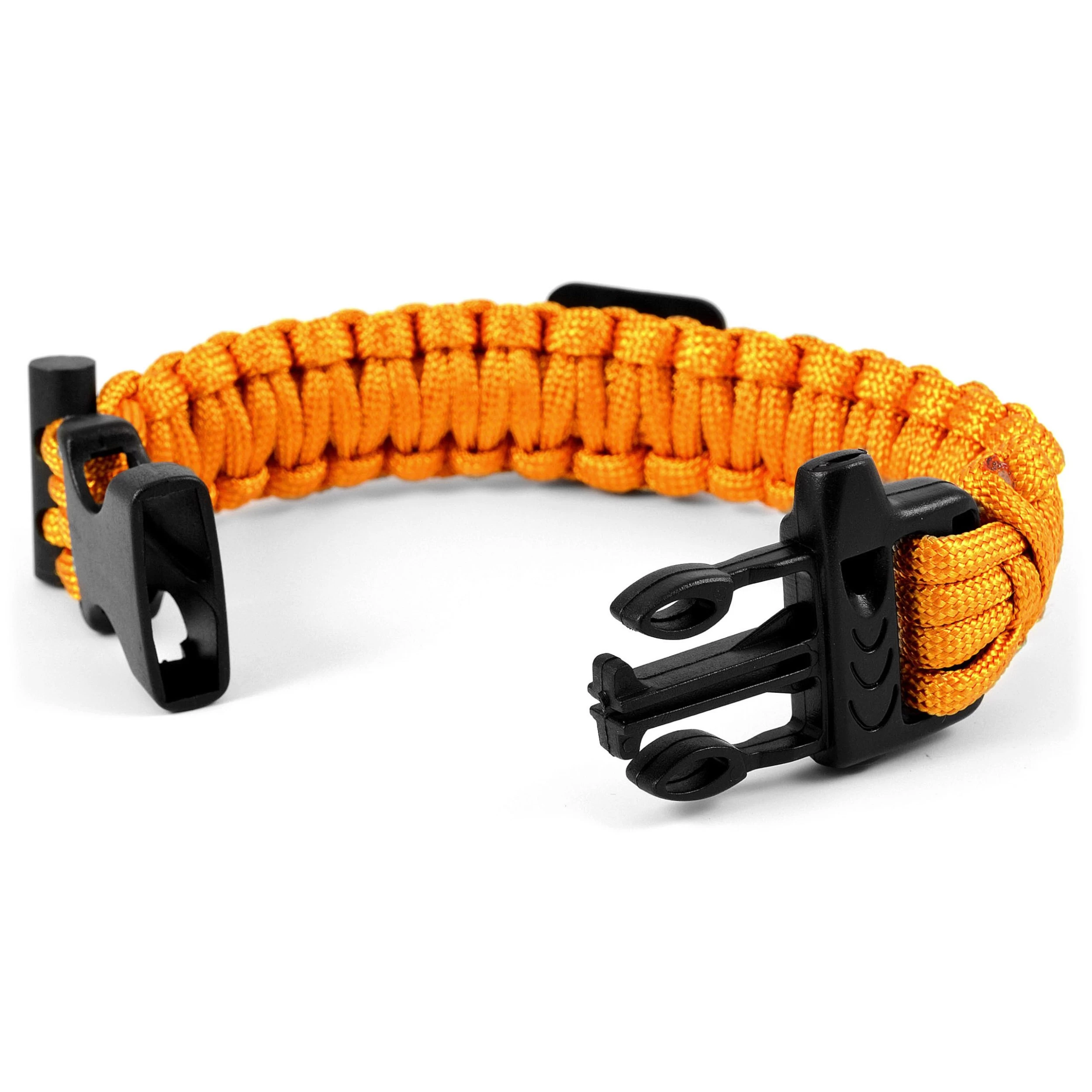 Wide Orange Paracord Compass Bracelet - Image 4