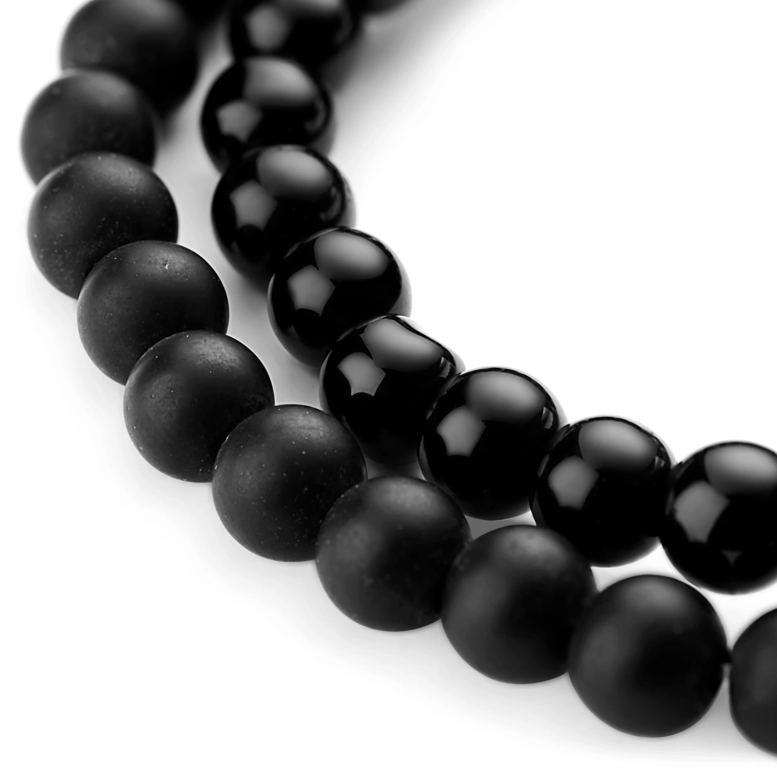 Black Onyx, Hematite & Zirconia Bracelet Set - Image 3