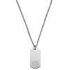 Zodiac | Silver-Tone Stainless Steel Cancer Star Sign Dog Tag Cable Chain Necklace