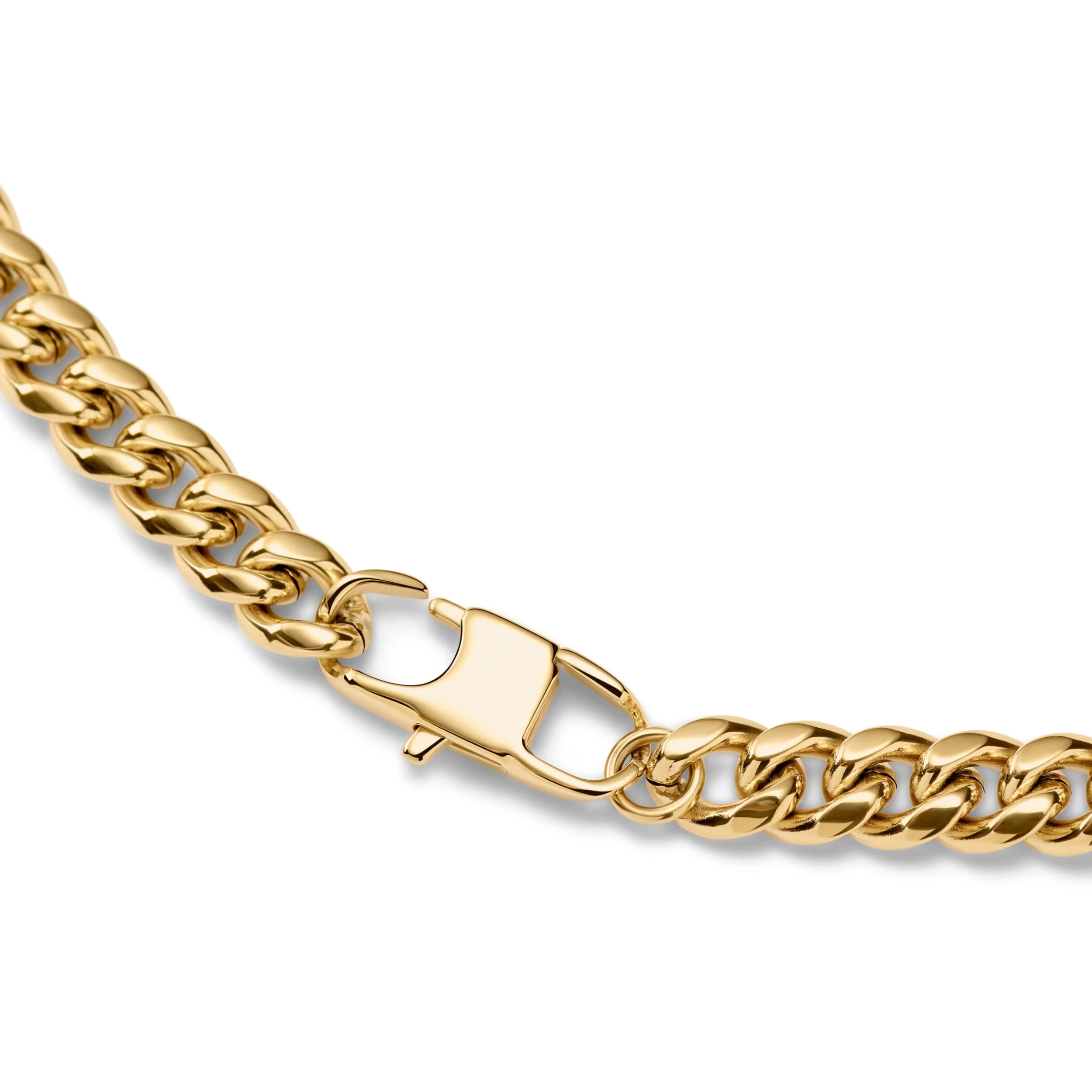 Ocata | Gold-Tone Curb Chain & Black Pearl Necklace - Image 3