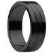 Ferrum | 8 Mm Brushed & Polished Black Stainless Steel Double Grooved Ring - Image 3