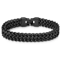 Black Stainless Steel Foxtail Chain Bracelet