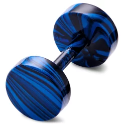 Satago | 1/4" (6 Mm) Black & Blue Stainless Steel Faux Plug Stud Earring