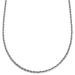 Argentia | 925s | 1/5" (4 Mm) Rhodium-Plated Sterling Silver Rope Chain Necklace