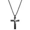 Gunmetal & Silver-Tone Stainless Steel Cross Cable Chain Necklace