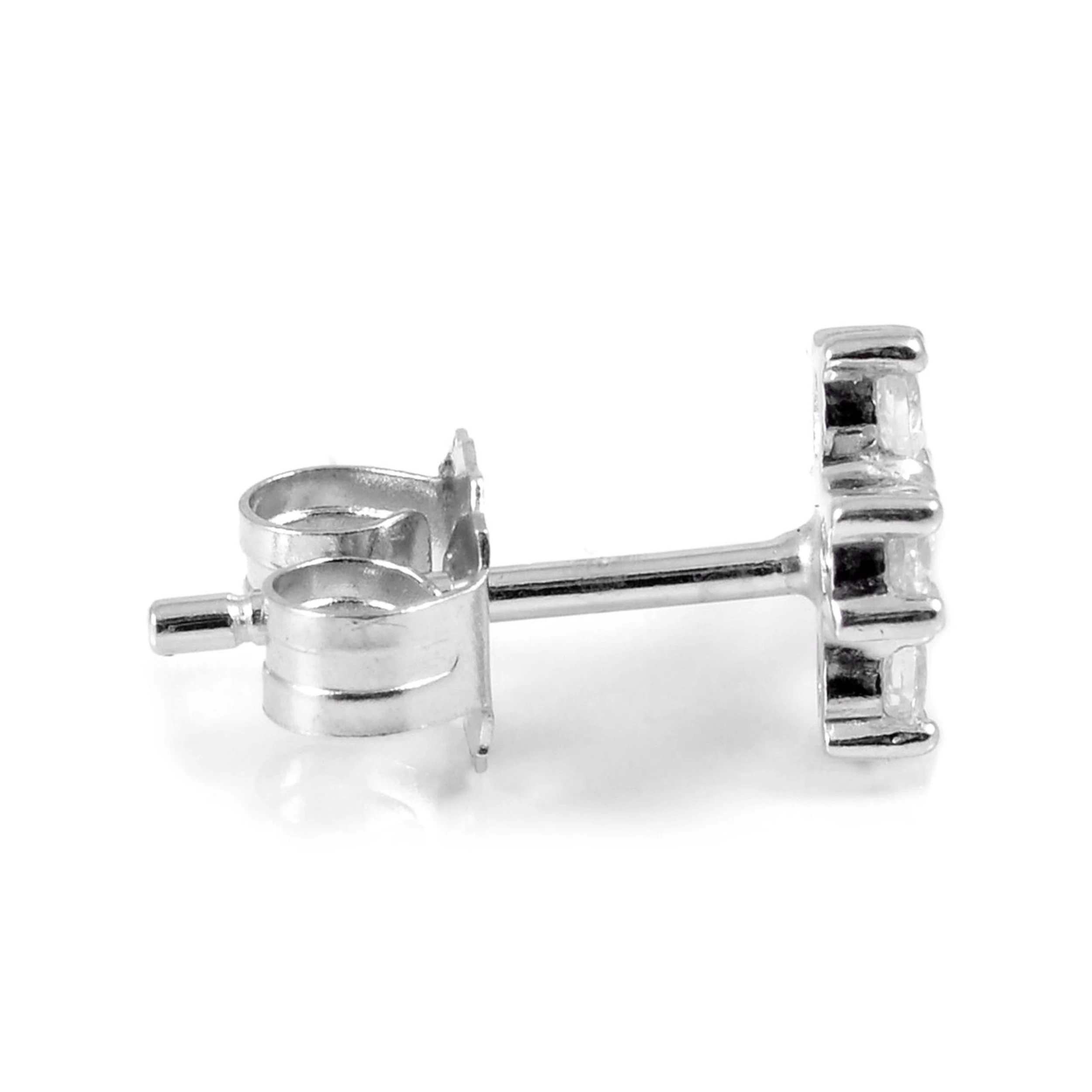 Sentio | Sterling Silver Zirconia Cross Earring - Image 3