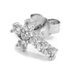 Sentio | Sterling Silver Zirconia Cross Earring