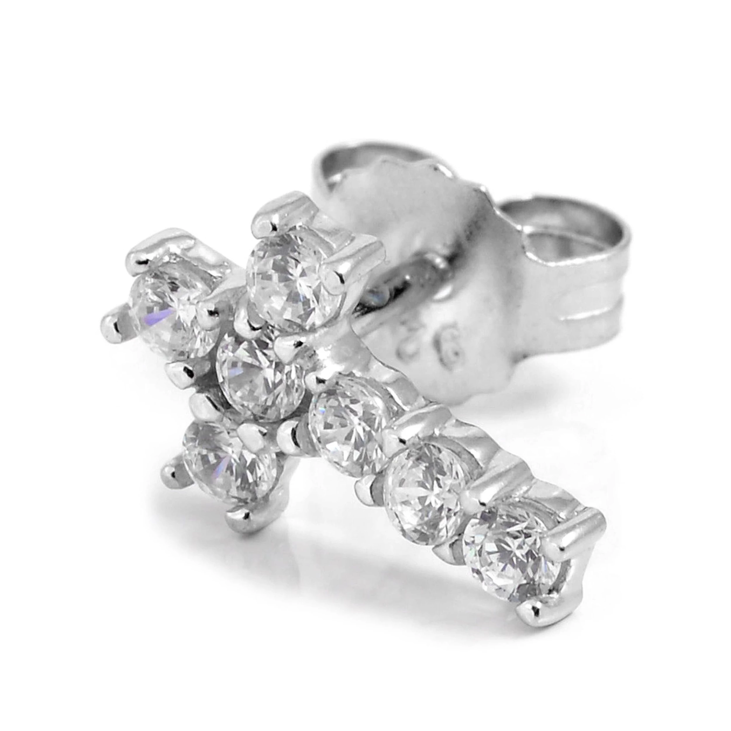 Sentio | Sterling Silver Zirconia Cross Earring